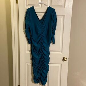 Teal Ruched Dress